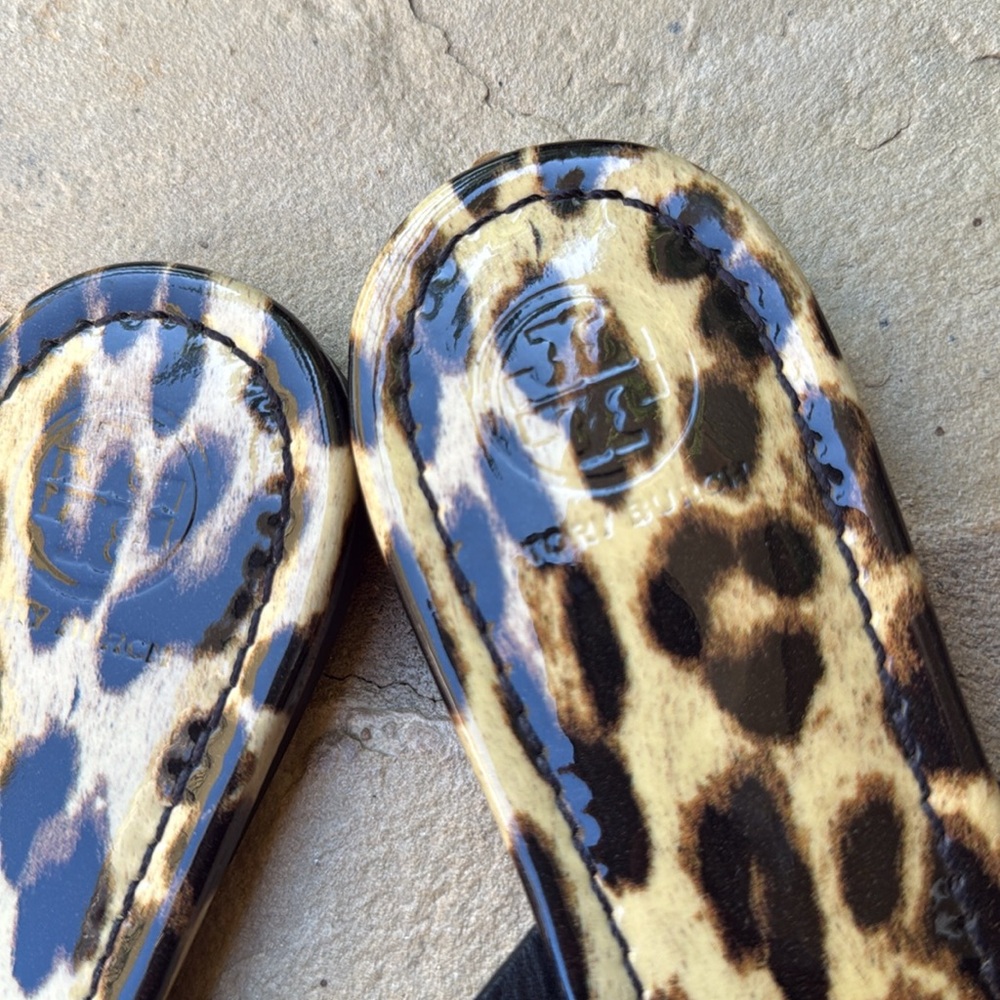 TORY BURCH Patent Leather Miller Sandals in Leopard - Picture 7 of 11